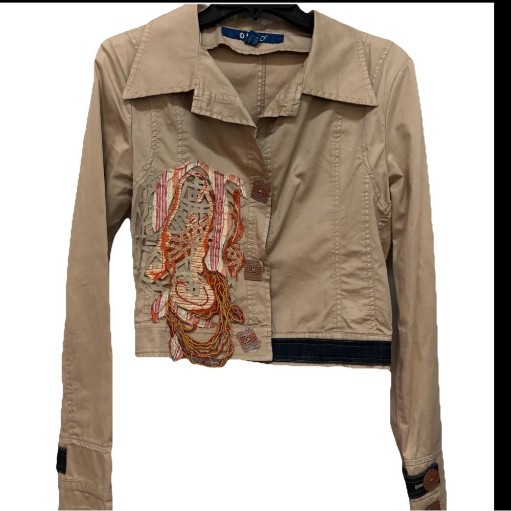 OHDD by Save the Queen Italian Designer Art To Wear Crop Women Jacket US 10/M